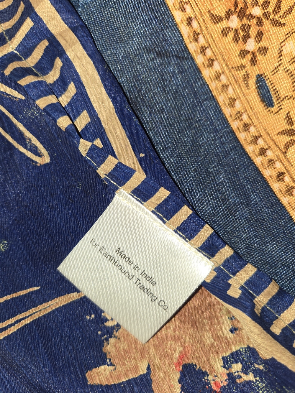 Earthbound Navy & Mustard Print Tie-Waist Wrap Circle Skirt - Picture 7 of 9